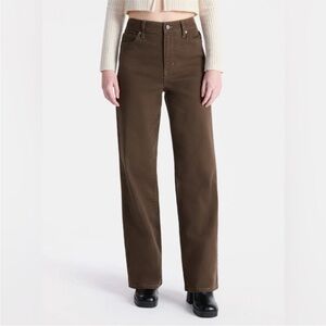 No Boundaries Straight Leg High-Rise Jeans in Brown